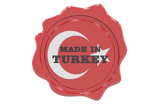 Gemaakt in Turkije zegel, stempel. 3D-rendering — Stockfoto