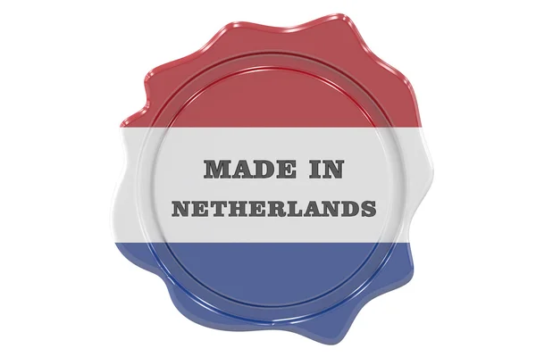 Fabricado em selo holandês, selo. Renderização 3D — Fotografia de Stock