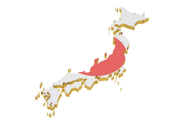 Giappone mappa isolata su sfondo bianco — Foto Stock