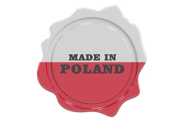 Tillverkad i Polen sigill, stämpla. 3D-rendering — Stockfoto