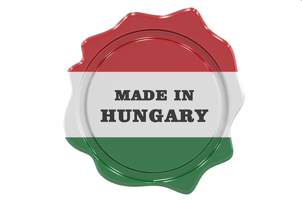 Зроблено в Угорщині ущільнення, штамп. 3D-рендерінг — стокове фото