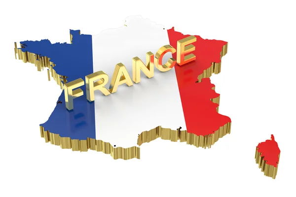 Mappa di Francia, rendering 3D — Foto Stock