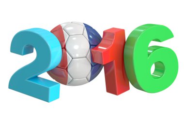 Futbol Fransa 2016 kavramı, 3d render