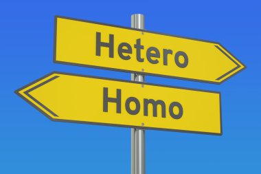 Hetero vs Homo kavramı, 3d render