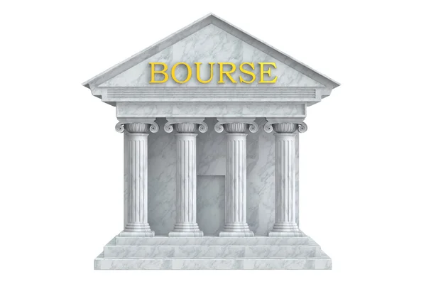 Bourse building with columns, 3D rendering — Stock Photo, Image