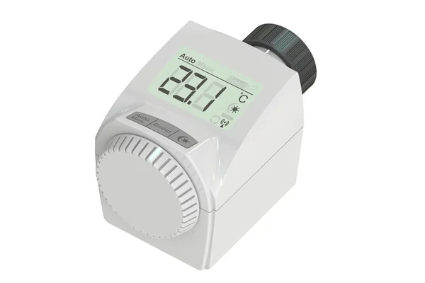 Digital radiator thermostatic valve, 3D rendering — Stock Photo, Image