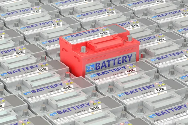 Batteries de voiture fond, rendu 3D — Photo