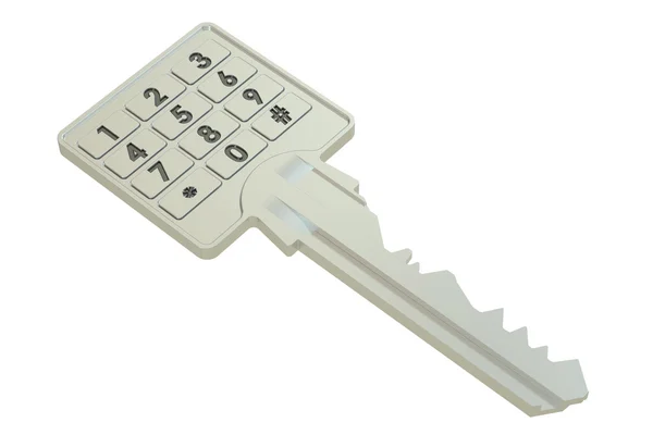 Key with the code combination, 3D rendering — Stock Photo, Image