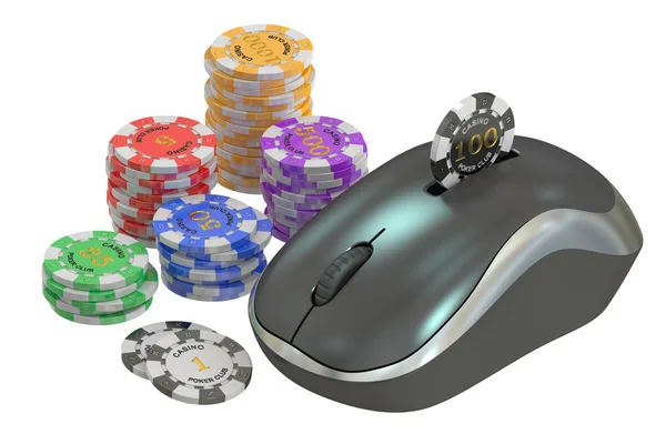 온라인 도박 개념, 3d 렌더링 — 스톡 사진