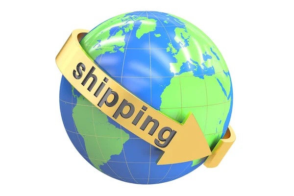 Global shipping concept, 3D rendering — Stock Photo, Image