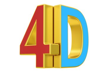 4d logo, 3d render