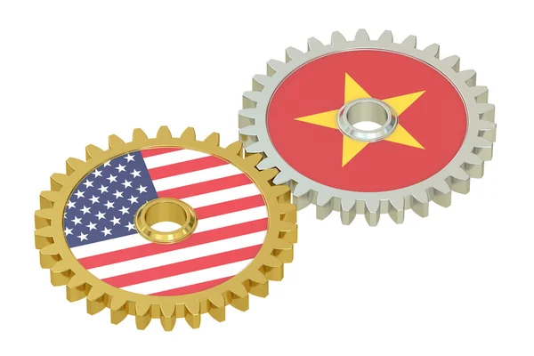 Vietnam a Usa vztahy, 3d vykreslování — Stock fotografie
