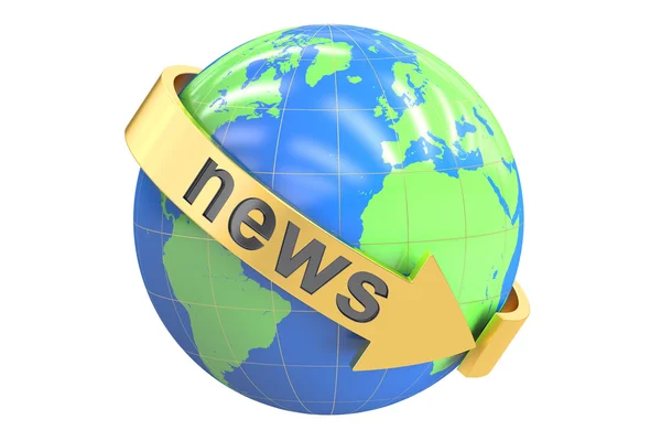 World News concept, rendering 3D — Foto Stock