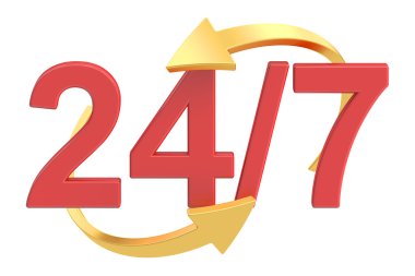 24/7 kavramı, 3d render