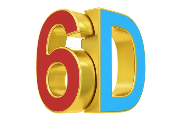 6 d 标志，3d 渲染 — 图库照片