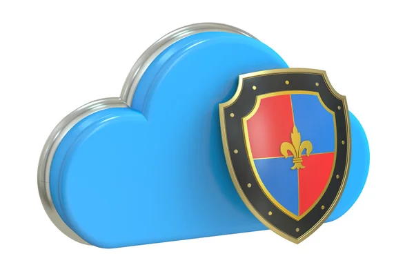 Cloud-Sicherheit, 3D-Rendering — Stockfoto