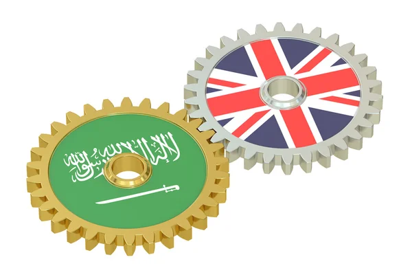 Концепция отношений между Соединенным Королевством и Саудовской Аравией — стоковое фото