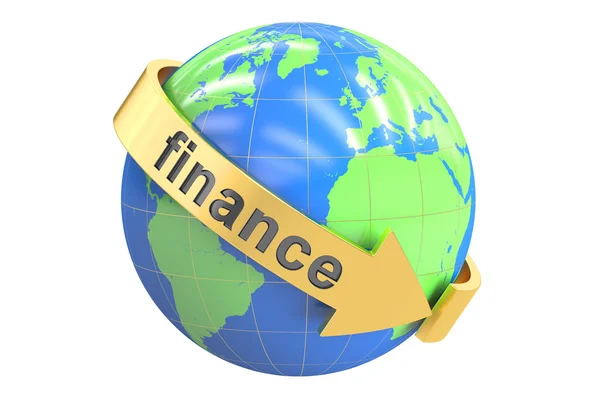 Concept de finance globale, rendu 3D — Photo