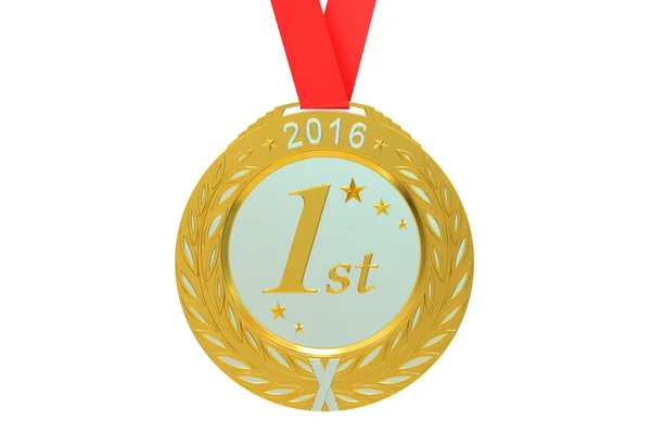 Gold medal 2016, 3D rendering — Stock Photo, Image