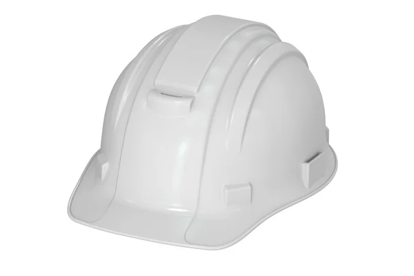 Stavební bílá čepice, 3d vykreslování — Stock fotografie