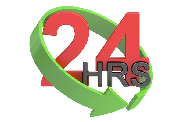 Concepto 24hrs, renderizado 3D — Foto de Stock