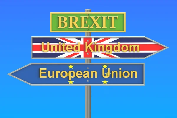 Brexit 全民投票概念，3d 渲染 — 图库照片