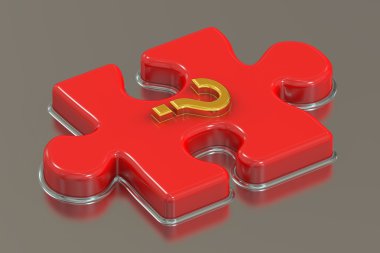 Soru işareti Bulmaca, 3d render