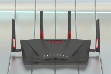 Çift bant kablosuz internet yönlendirici, 3d render
