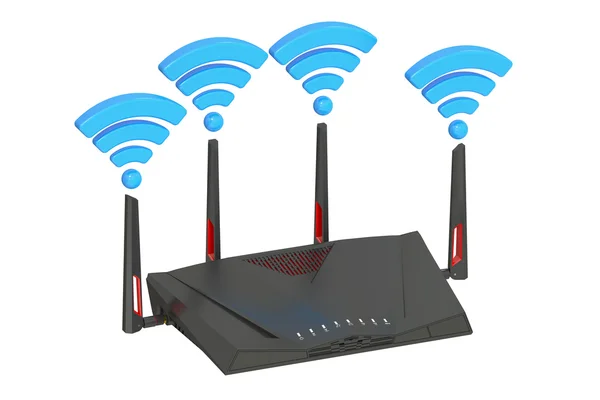 Router internet wireless dual-band, rendering 3D — Foto Stock