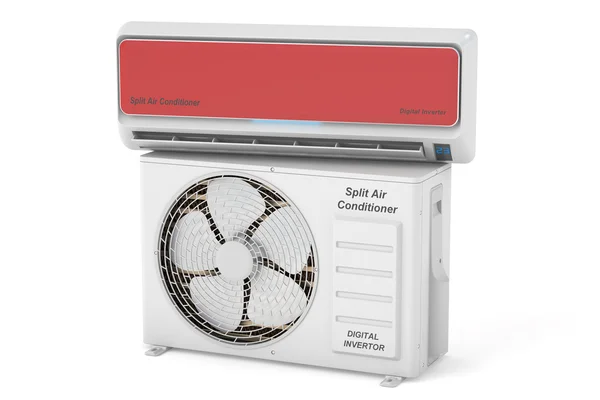 Moderne airconditioner systeem met eenheid, 3D-rendering — Stockfoto