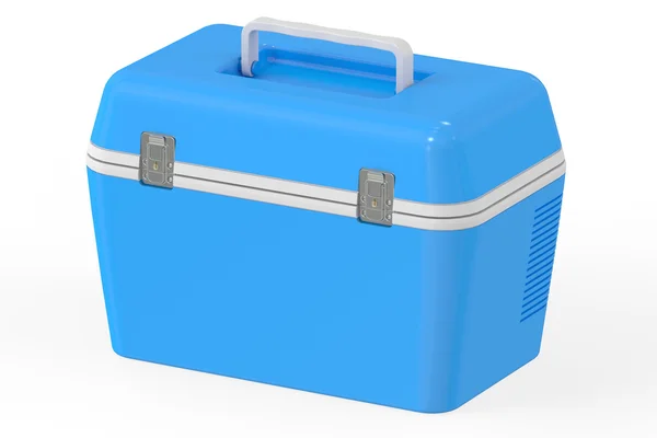 Refrigerador portátil azul, renderizado 3D —  Fotos de Stock
