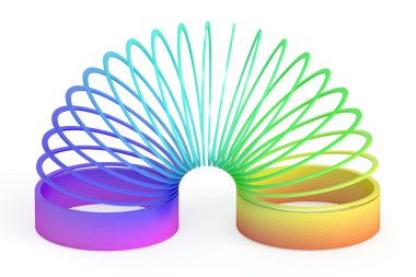 Rainbow colored plastic toy, 3D rendering clipart