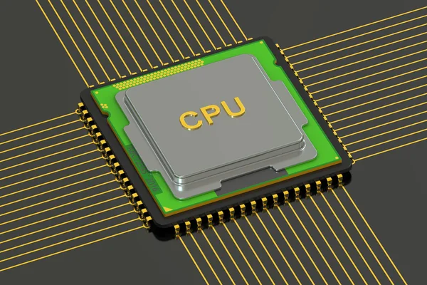 Cpu, 3D rendering — Stock Photo, Image