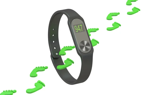 Activity tracker of fitness armband, stappenteller concept. 3D rend — Stockfoto