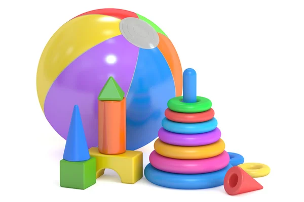 Conceito de brinquedos, renderização 3D — Fotografia de Stock