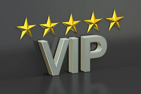 VIP, concepto de 5 estrellas, representación 3D — Foto de Stock