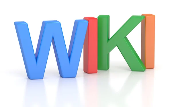 Wiki, iscrizione a colori. Rendering 3D — Foto Stock
