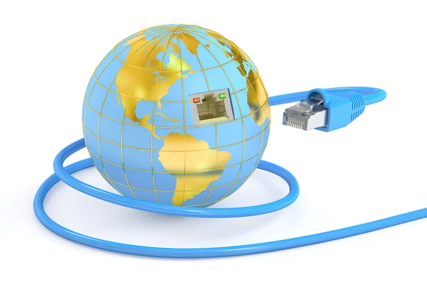 Concepto de conexión de red global. Renderizado 3D —  Fotos de Stock