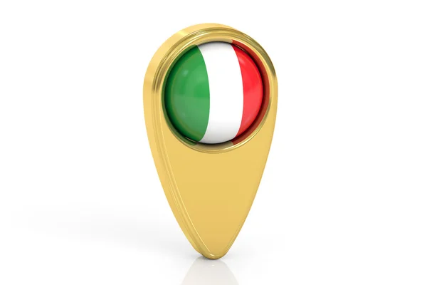 Kartenzeiger mit Flagge von Italien, 3D-Darstellung — Stockfoto