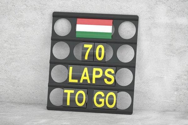 Hungaroring yarış, çukur kurulu ile Macaristan, 3B oluşturma bayrağı — Stok fotoğraf