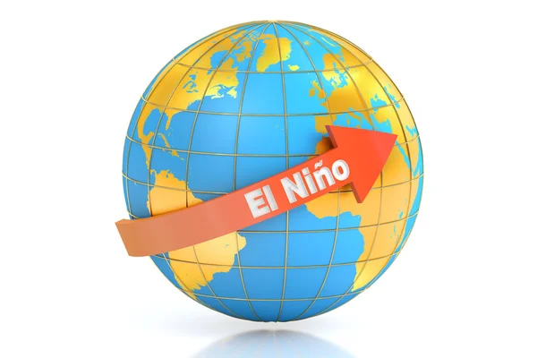 Ελ Νίνιο έννοια, 3d rendering — Φωτογραφία Αρχείου