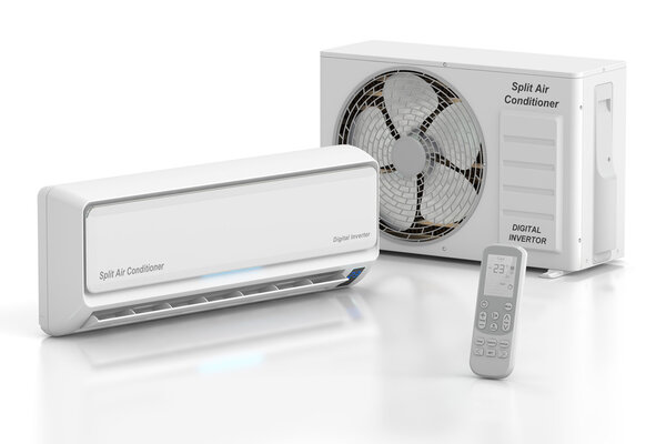 современная система кондиционирования воздуха с блоком и пультом дистанционного управления, 3D r
