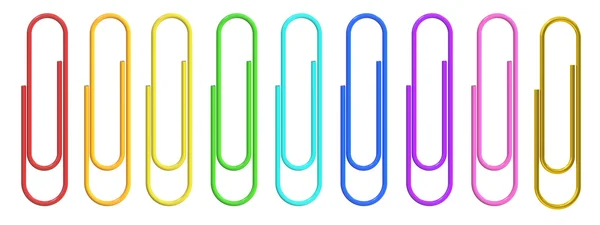 Colored Paper Clips closeup, 3D rendering — Stock Photo, Image