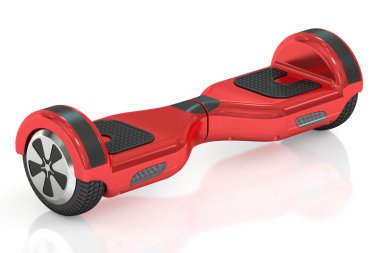 Kırmızı hoverboard veya kendi kendine karşı scooter, 3d render