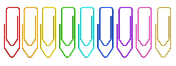 Colored Paper Clips closeup, 3D rendering — Stock Photo, Image