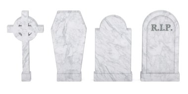 Mezar taşları, 3d render izole kümesi