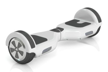Beyaz kendi kendine karşı scooter, 3d render