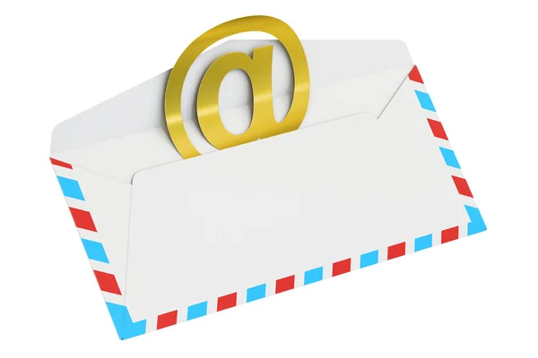 Concepto de mensajería por correo electrónico e Internet, renderizado 3D —  Fotos de Stock