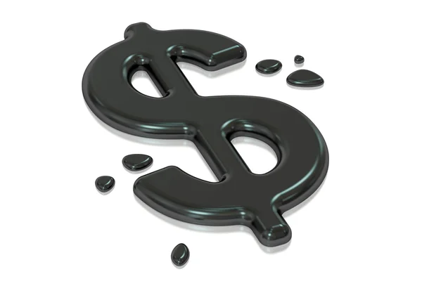 Symbool van de dollar van de olie, 3D-rendering — Stockfoto
