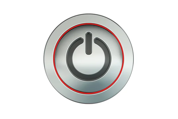 Power button closeup, 3D rendering — Stock Photo, Image